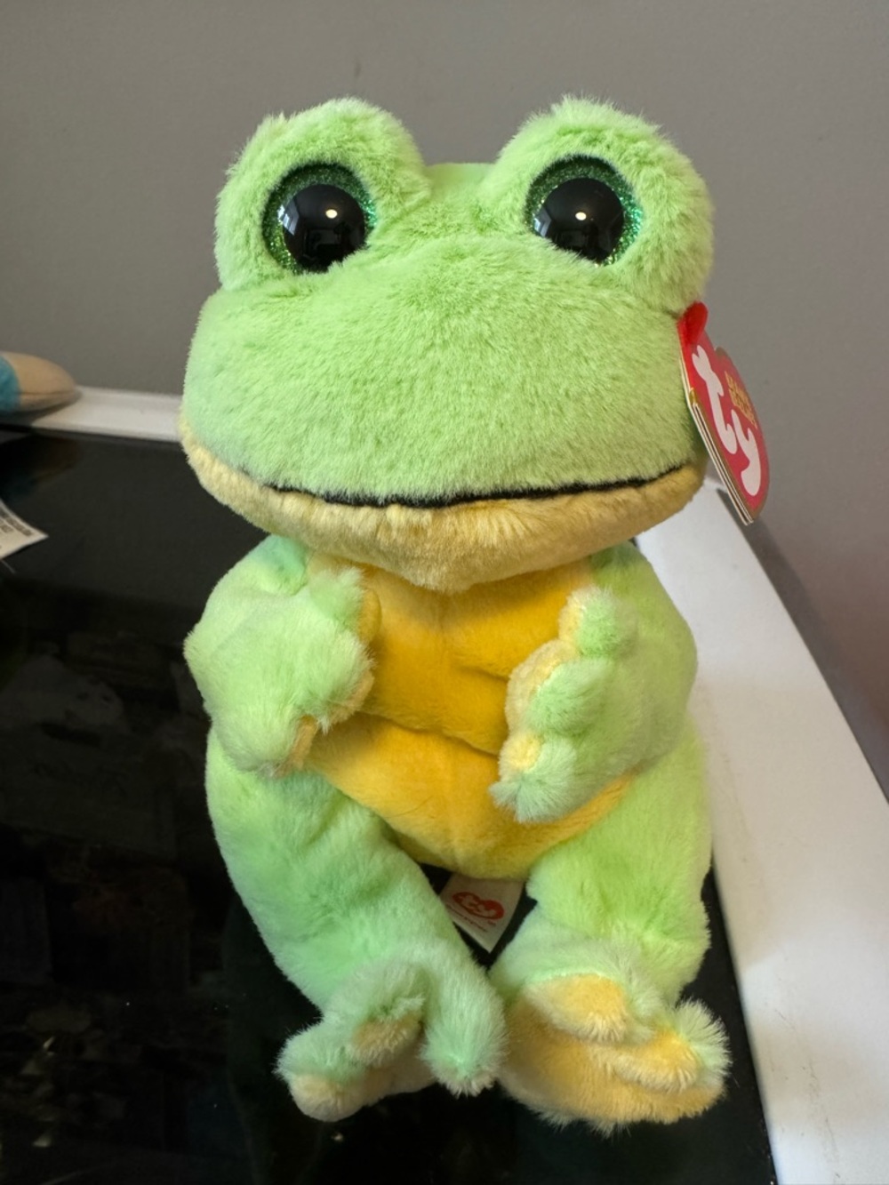Snapper TY Green Plush Frog Stuffed Animal - Soft Toy